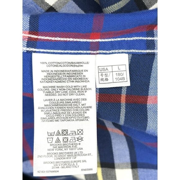 BROOKS BROTHERS "Red Fleece" Plaid Flannel Mens L Soft Thin Preppy Old Money EUC - Picture 9 of 12